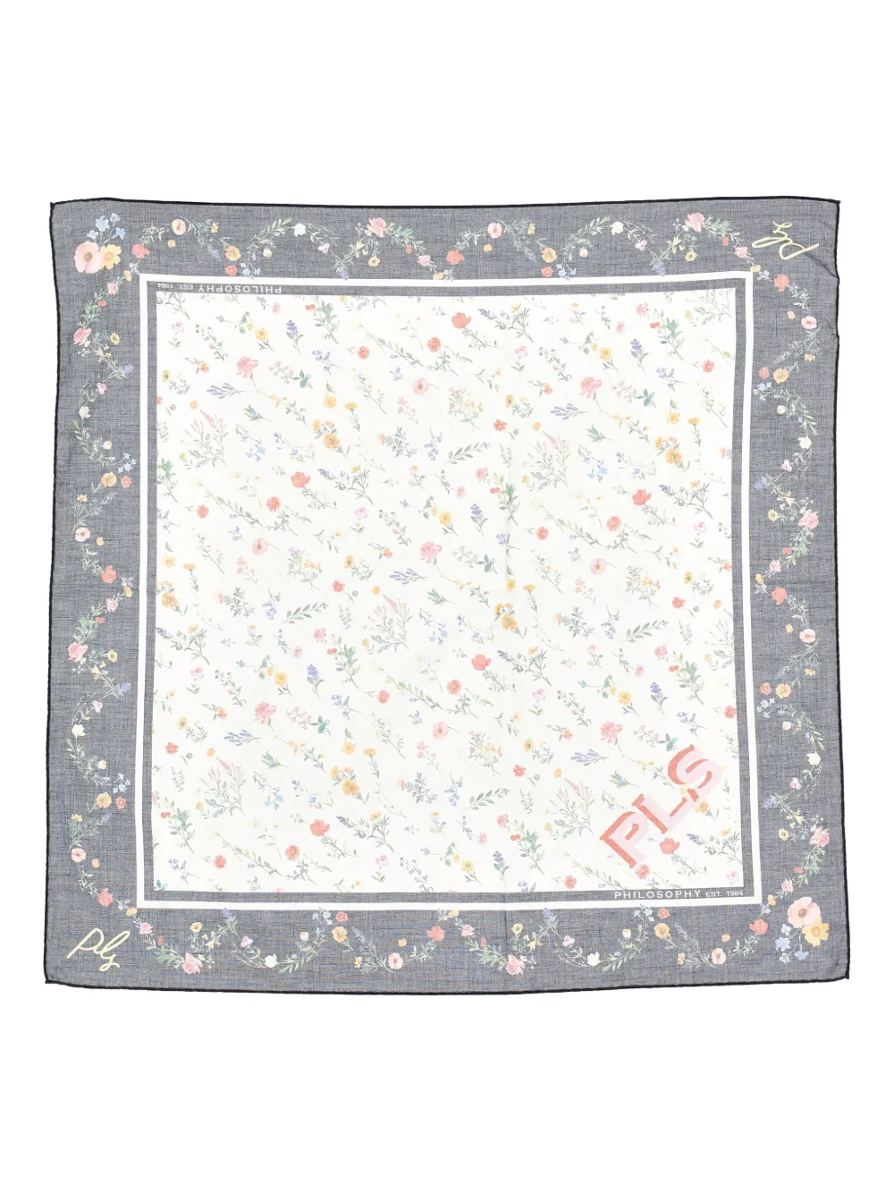 Philosophy Di Lorenzo Serafini Kids Foulard a fiori - Bianco