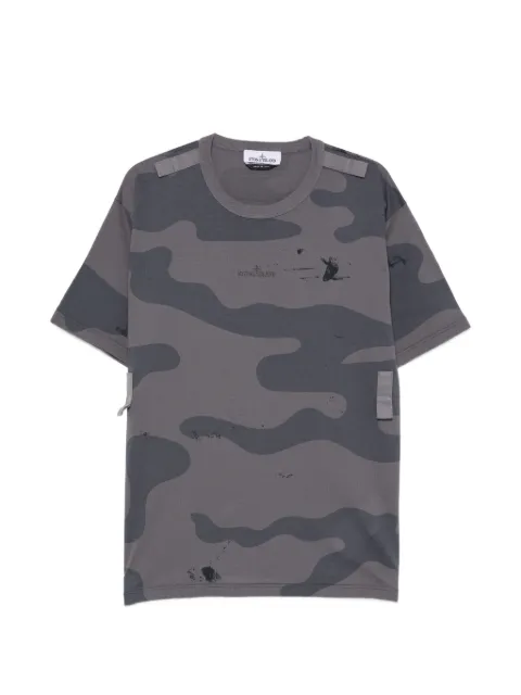 Stone Island camouflage-print logo-print T-shirt