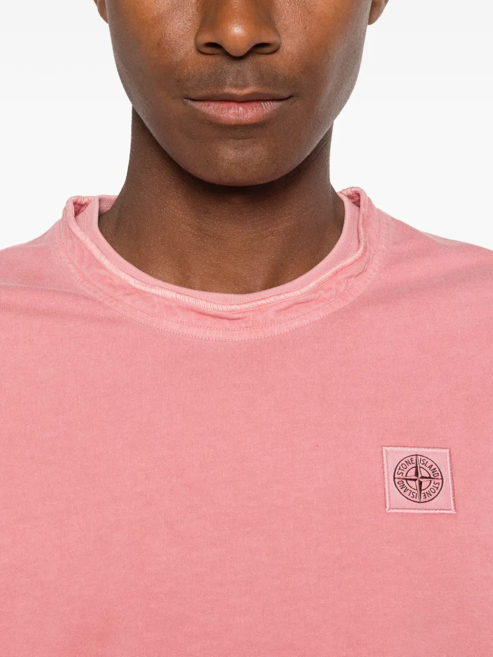 Stone Island T-shirt met Compass-logopatch Roze