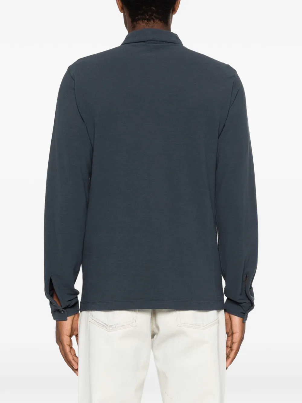 Stone Island 2200005 biologisch katoenen jersey Crepe_S.I. Ghost poloshirt Blauw