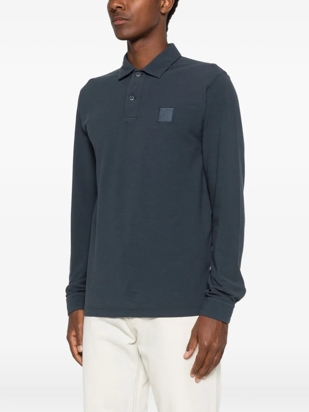 Stone Island 2200005 biologisch katoenen jersey Crepe_S.I. Ghost poloshirt Blauw