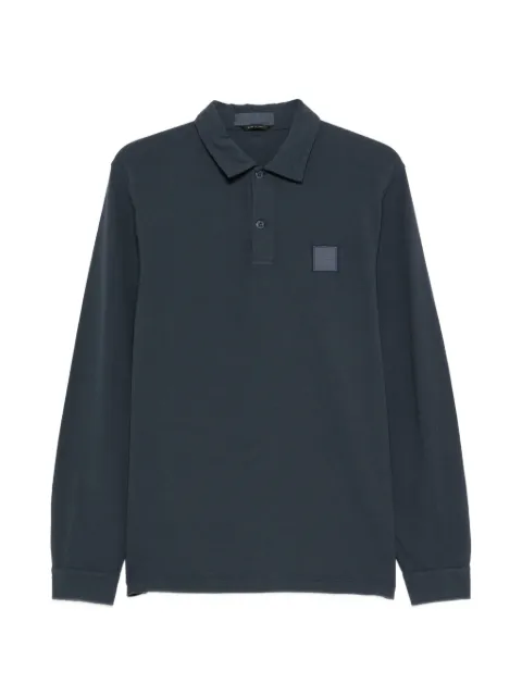 Stone Island logo-patch long-sleeve polo shirt