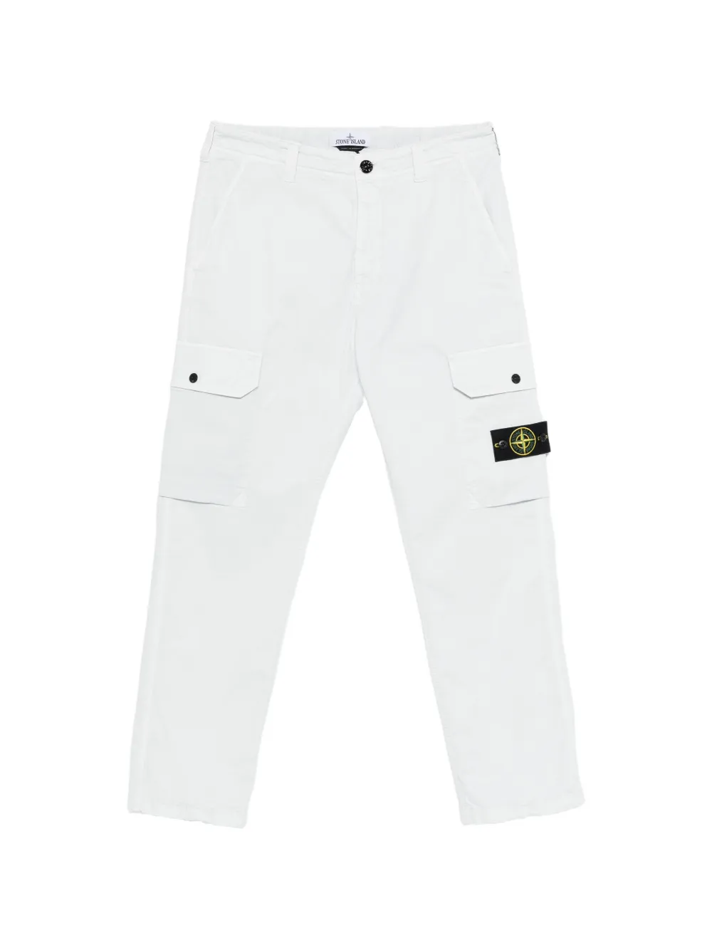 Stone Island Logo-patch Cargo Pants In White