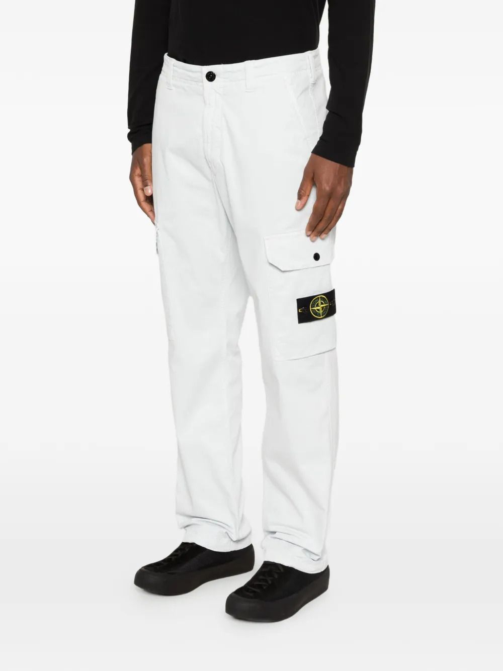 Stone Island Cargo broek met logopatch Blauw