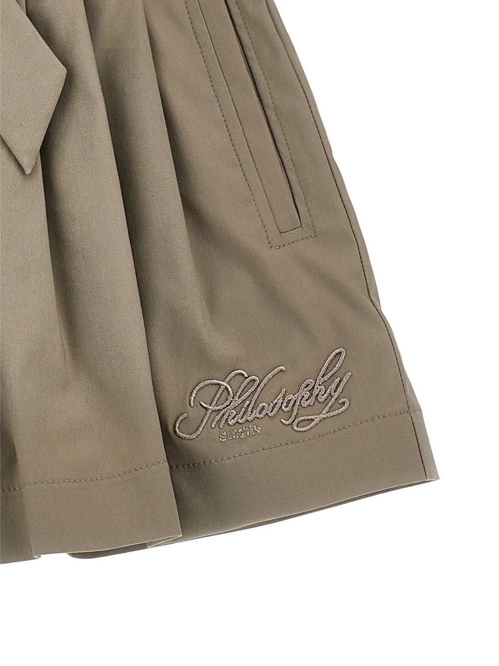 Philosophy Di Lorenzo Serafini Kids Shorts met borduurwerk en ceintuur Beige