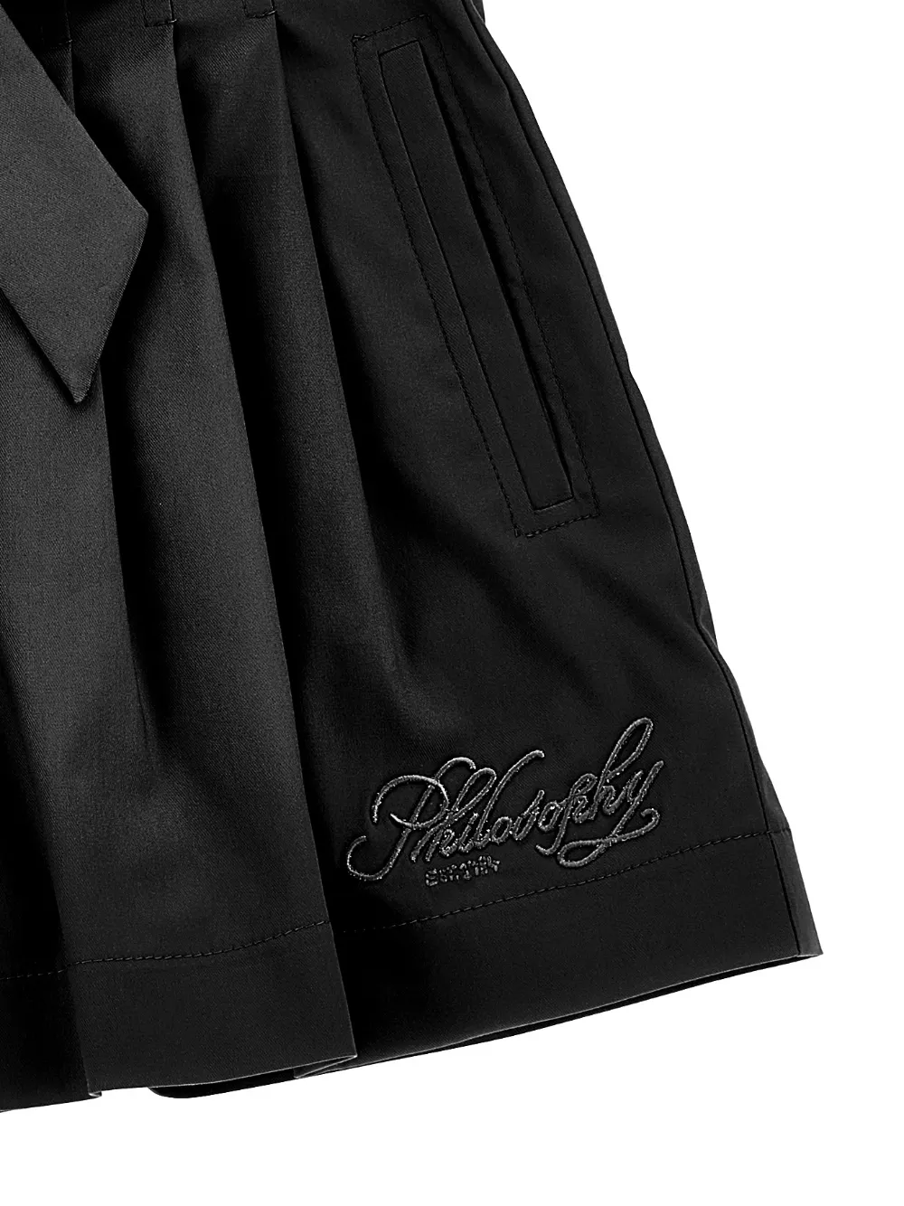 Philosophy Di Lorenzo Serafini Kids Shorts met ceintuur en plooien Zwart