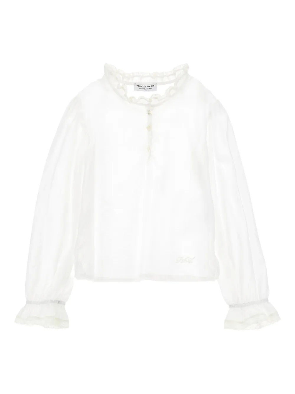 Philosophy Di Lorenzo Serafini Kids Blusa con ruches - Bianco