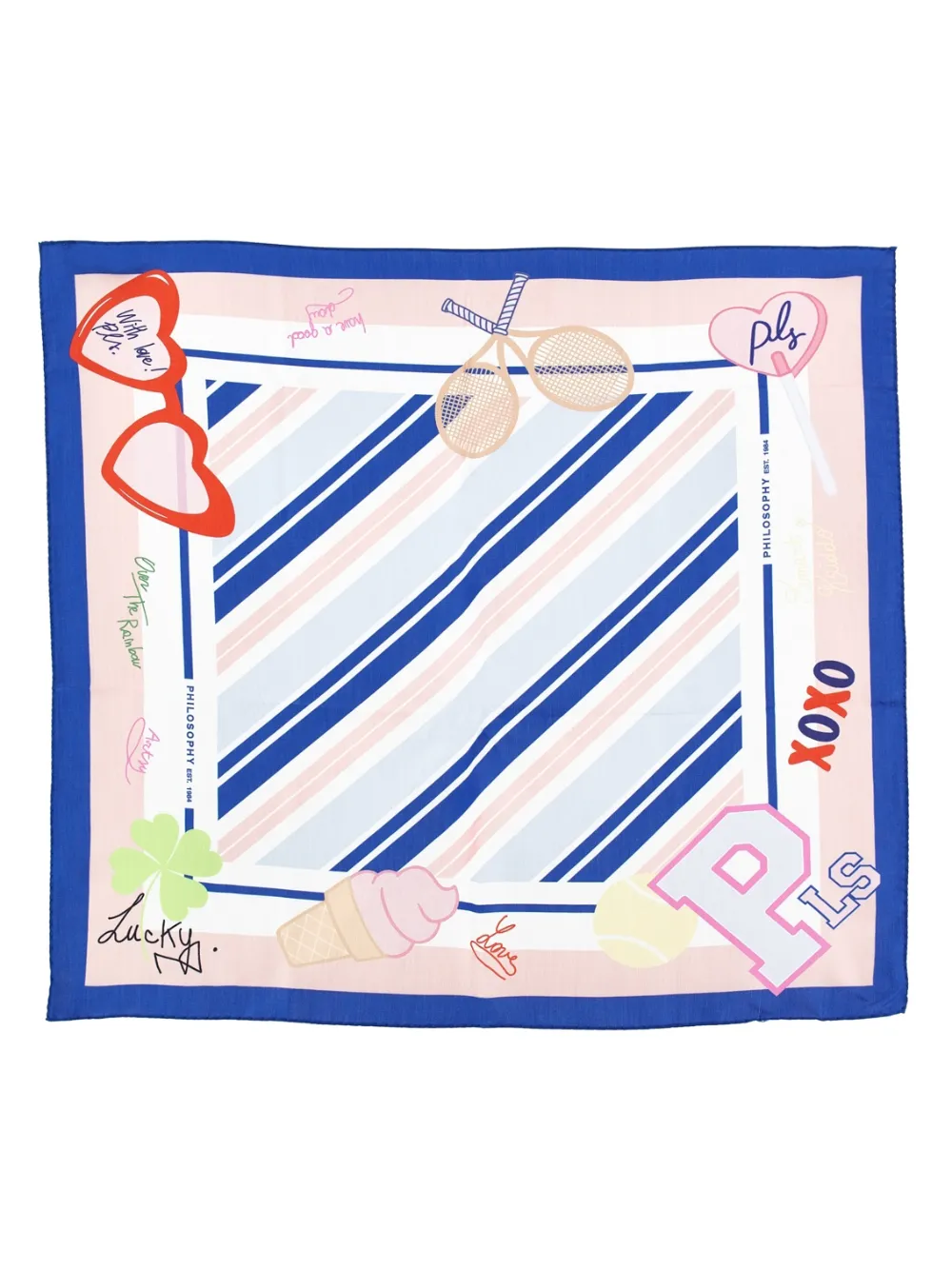 Philosophy Di Lorenzo Serafini Kids Foulard a righe - Blu