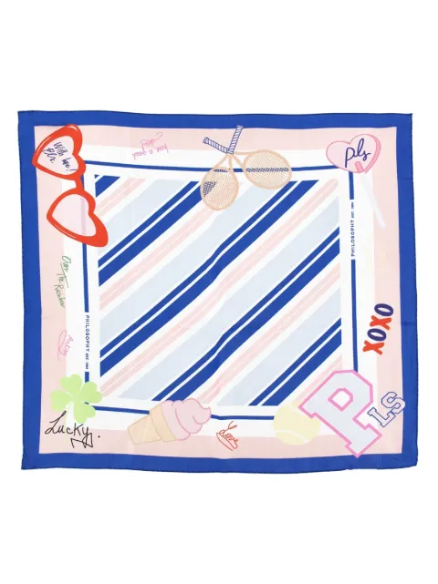 Philosophy Di Lorenzo Serafini Kids striped border scarf