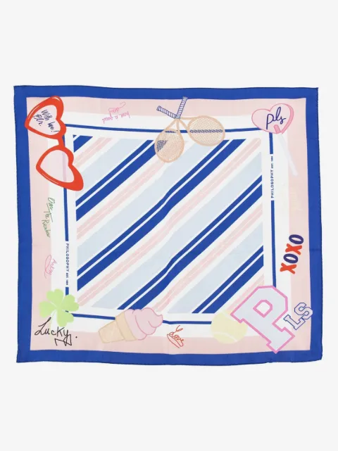 Philosophy Di Lorenzo Serafini Kids striped border scarf