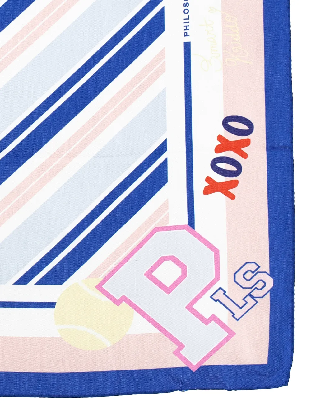 Philosophy Di Lorenzo Serafini Kids Sjaal met gestreepte afwerking Blauw
