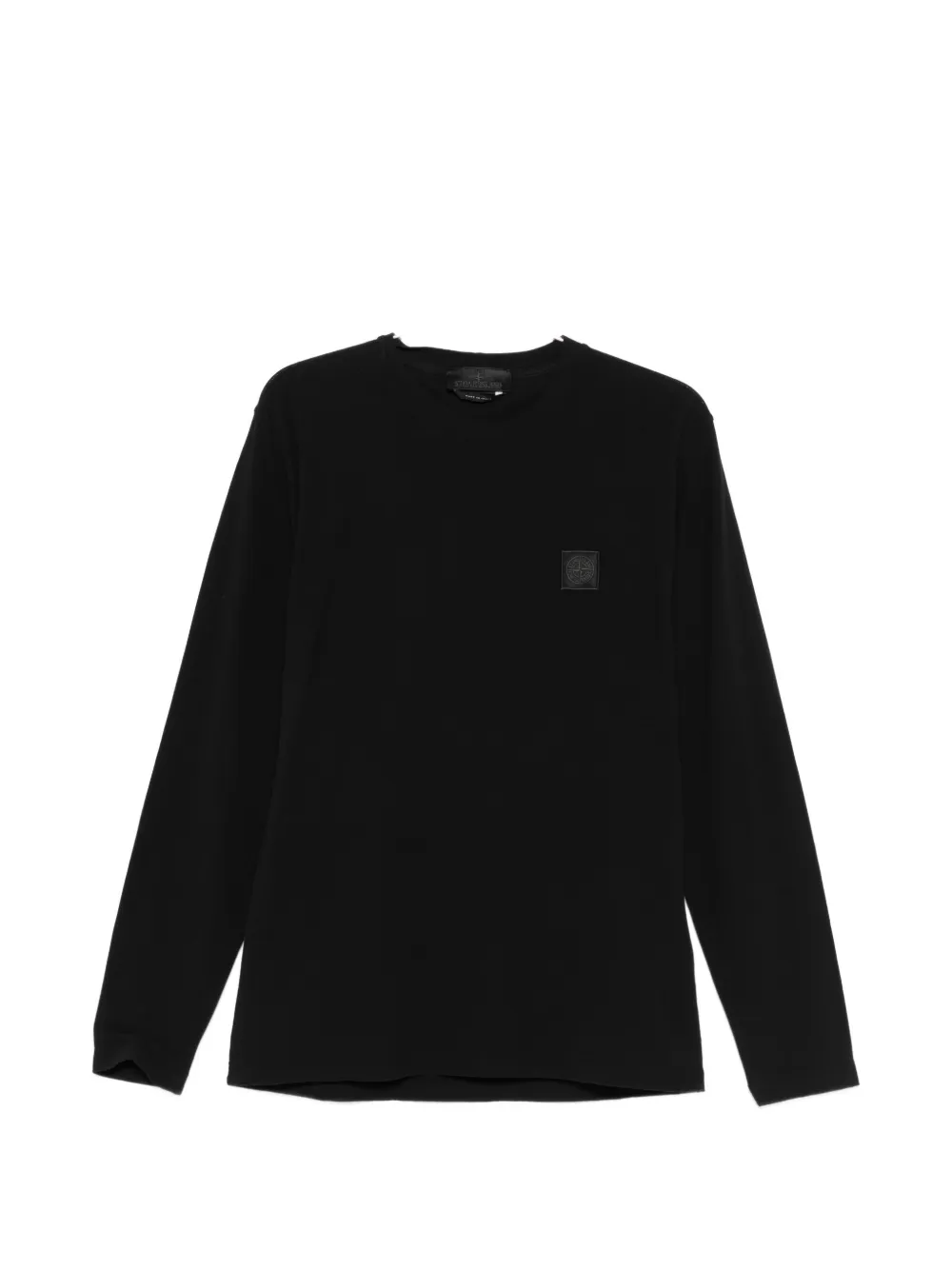 Stone Island Logo-patch Long-sleeve T-shirt In Black