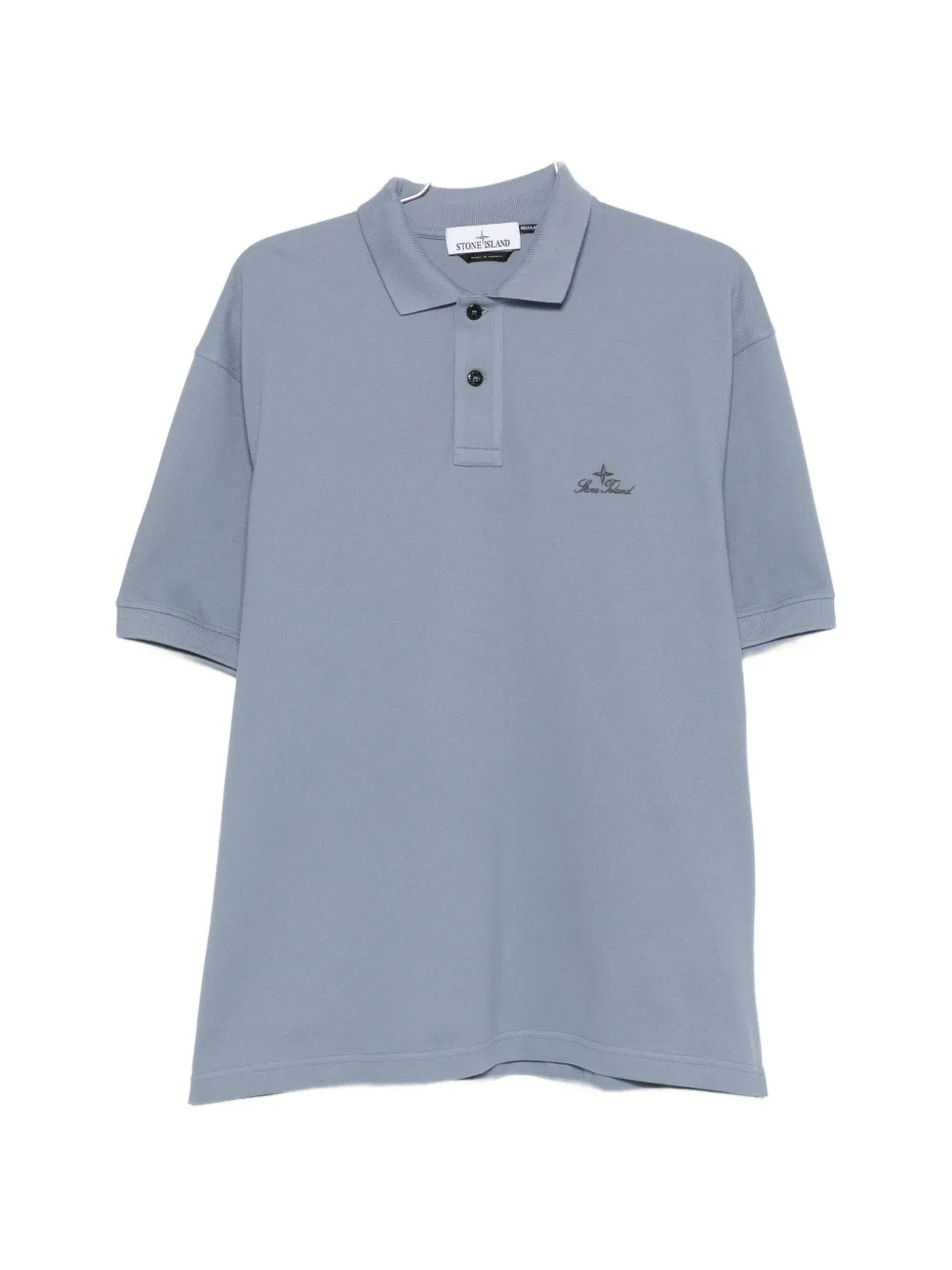 Stone Island Logo-embroidered Polo Shirt In Blue