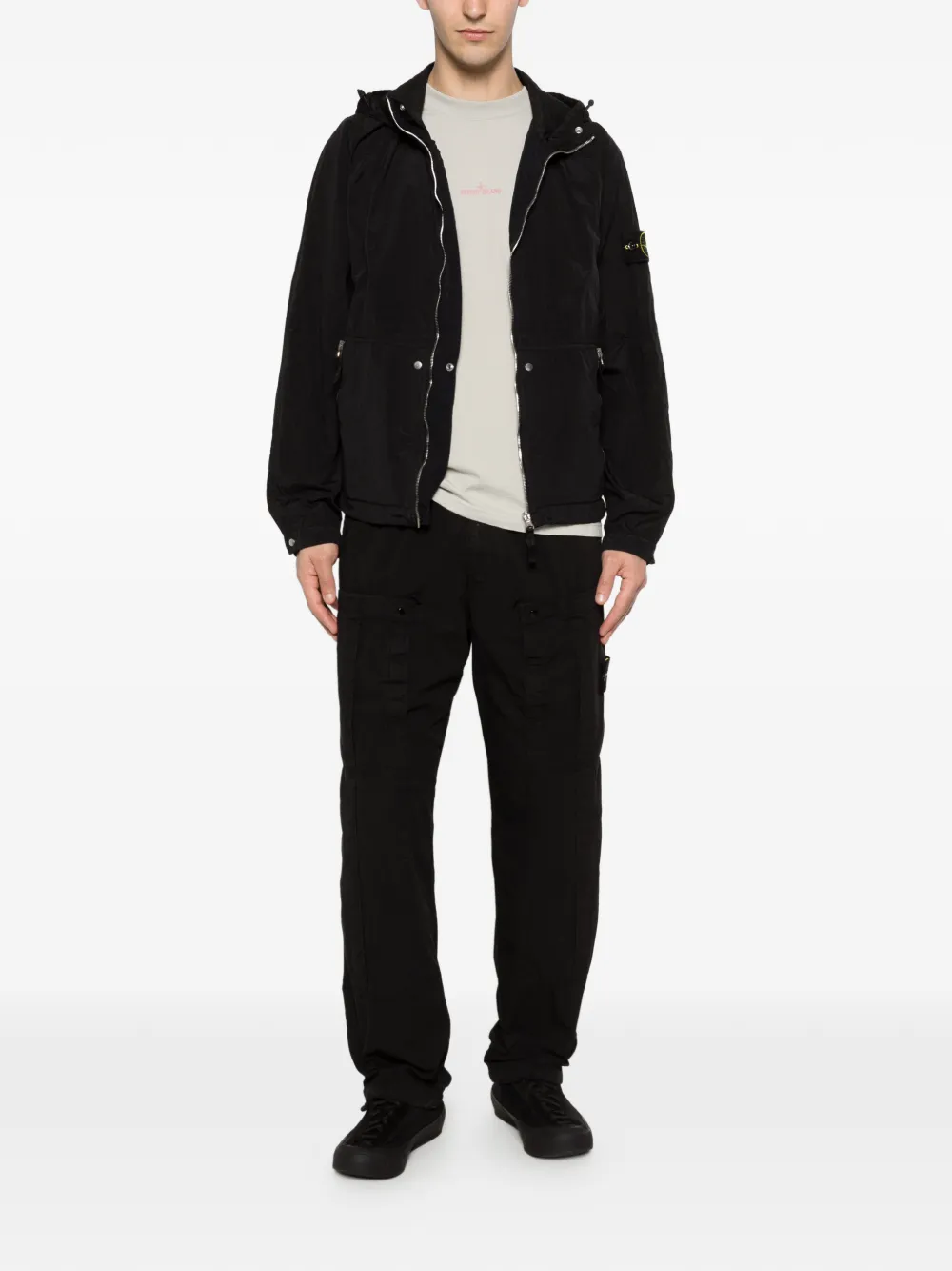 Stone Island Cargo broek met Compass-logopatch Zwart