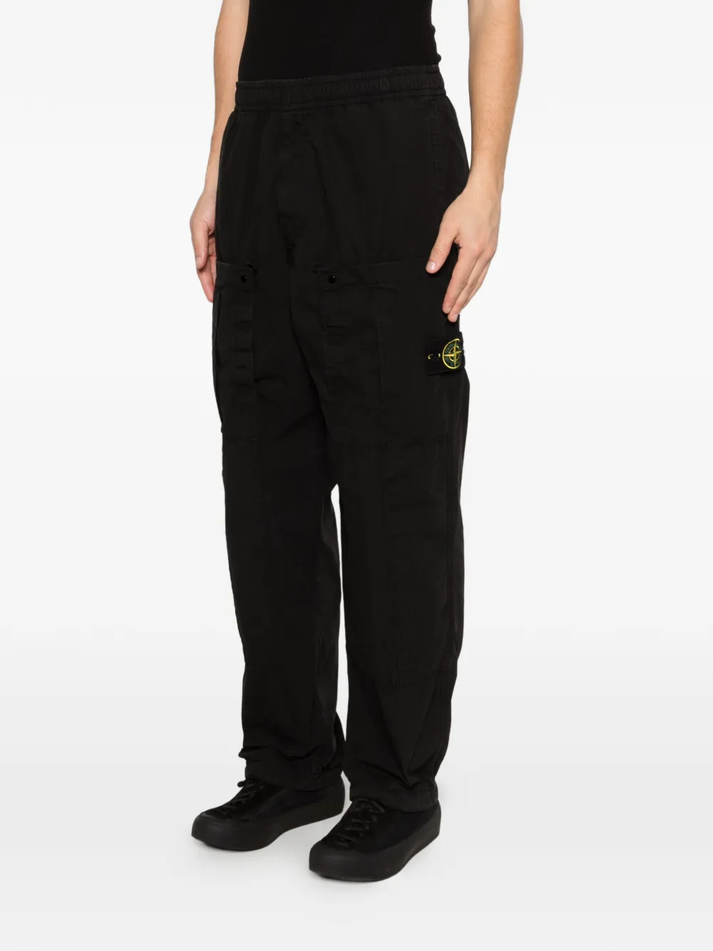 Stone Island Cargo broek met Compass-logopatch Zwart