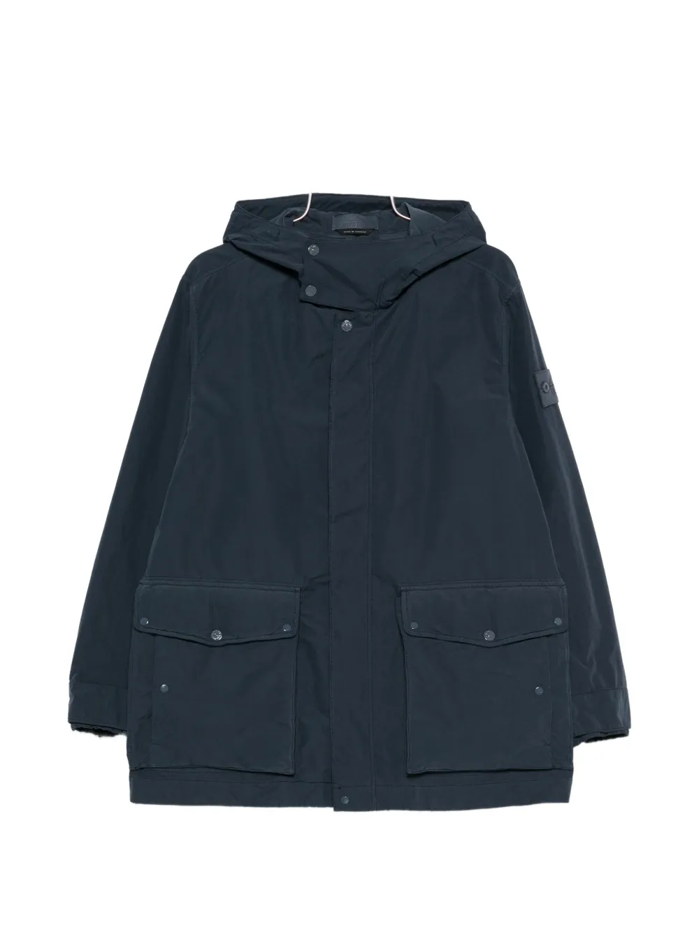 Stone Island Long-sleeve Hooded Jacket In Blue