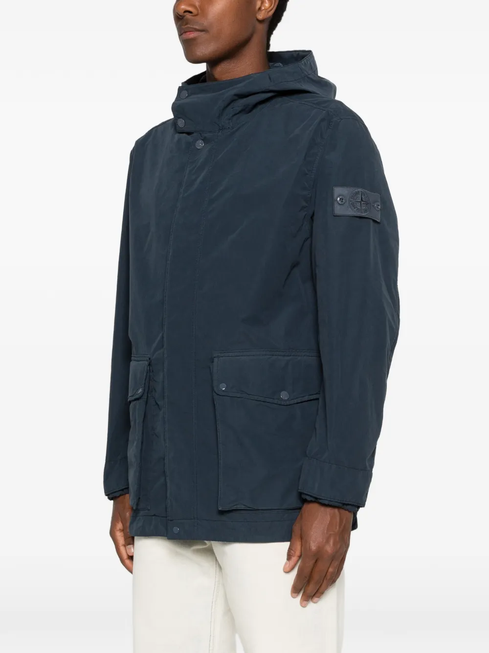 Stone Island 4100079 David Light-TC_S.I. Ghost jack met capuchon Blauw