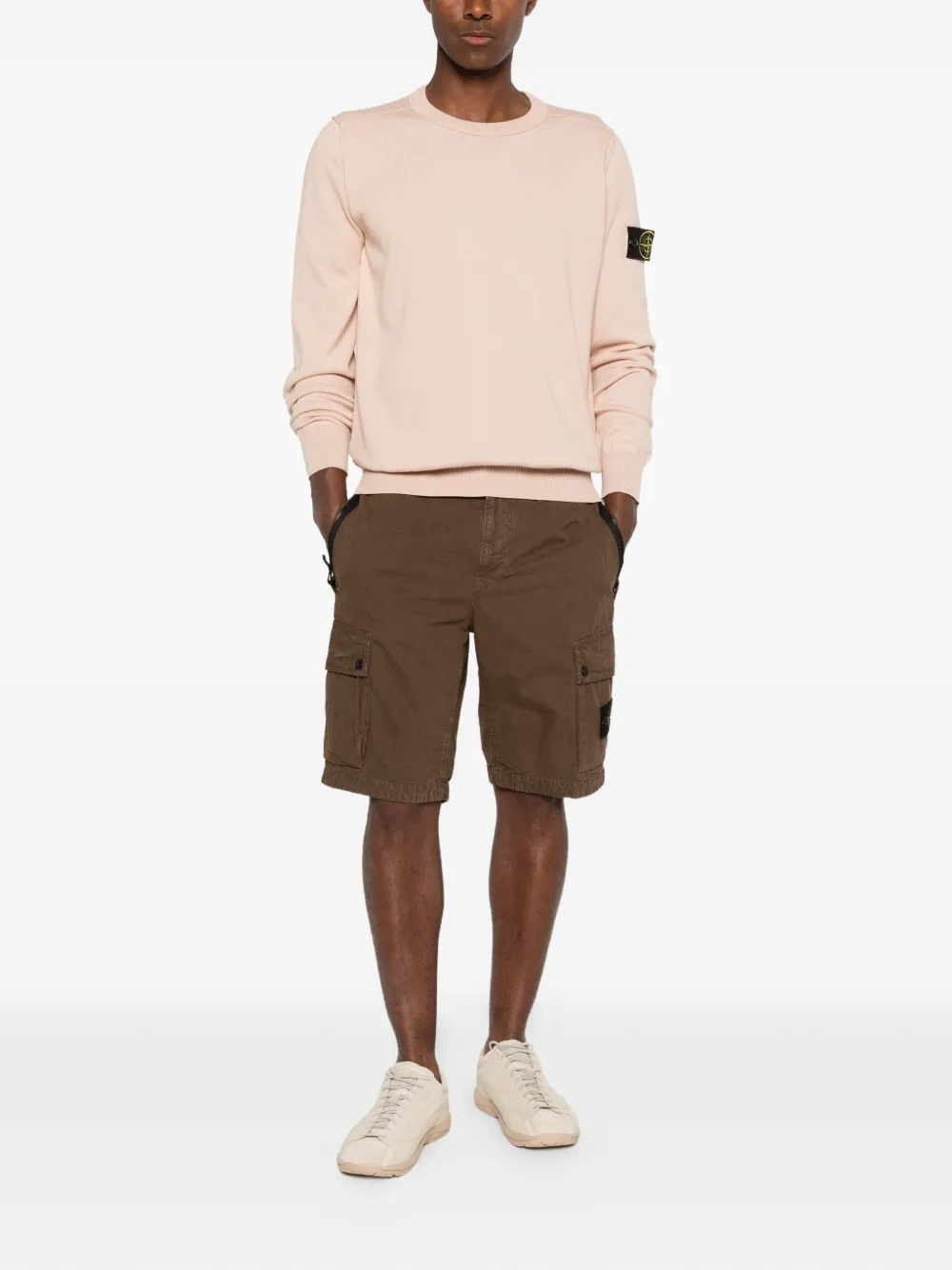 Stone Island Hoodie met patch Roze