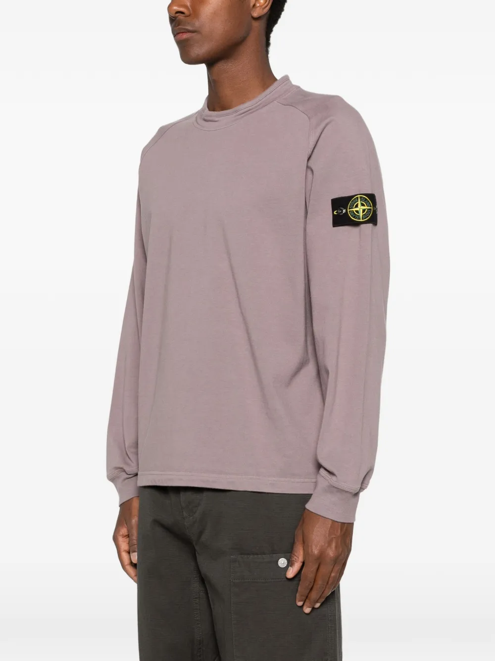 Stone Island Sweater met Compass-logopatch Paars