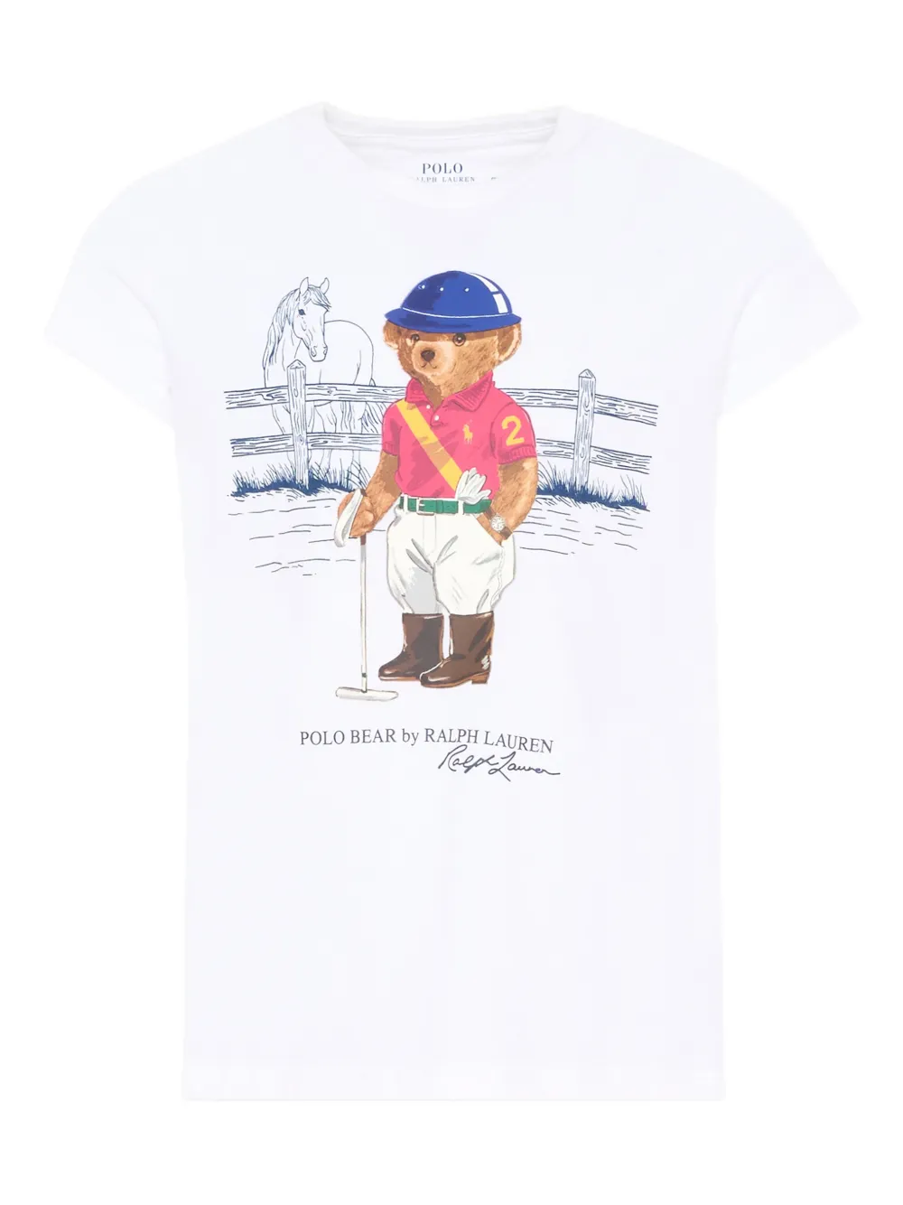Polo Ralph Lauren Kids' Bear-print Short-sleeve T-shirt In White