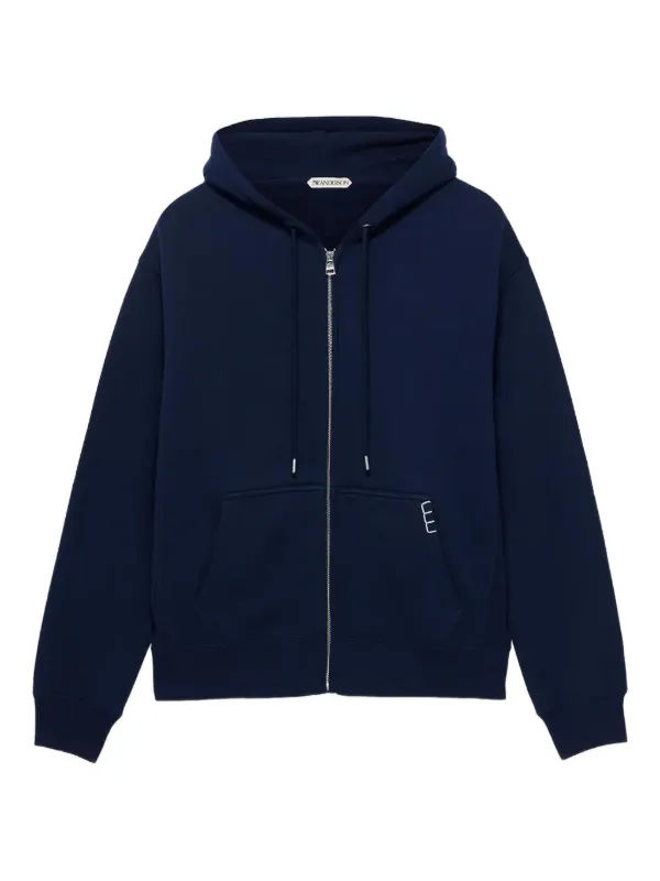 jw anderson パーカー　23ss JW Anderson ジップアップ パーカー | ブルー | FARFETCH JP