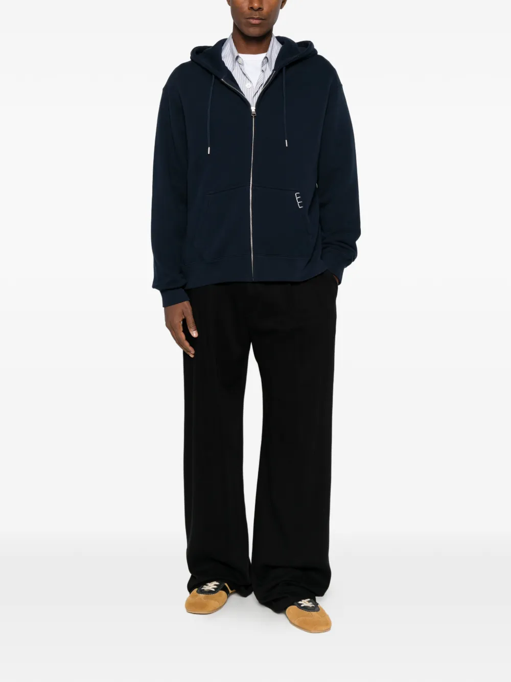 JW Anderson Hoodie met rits aan de voorkant Blauw