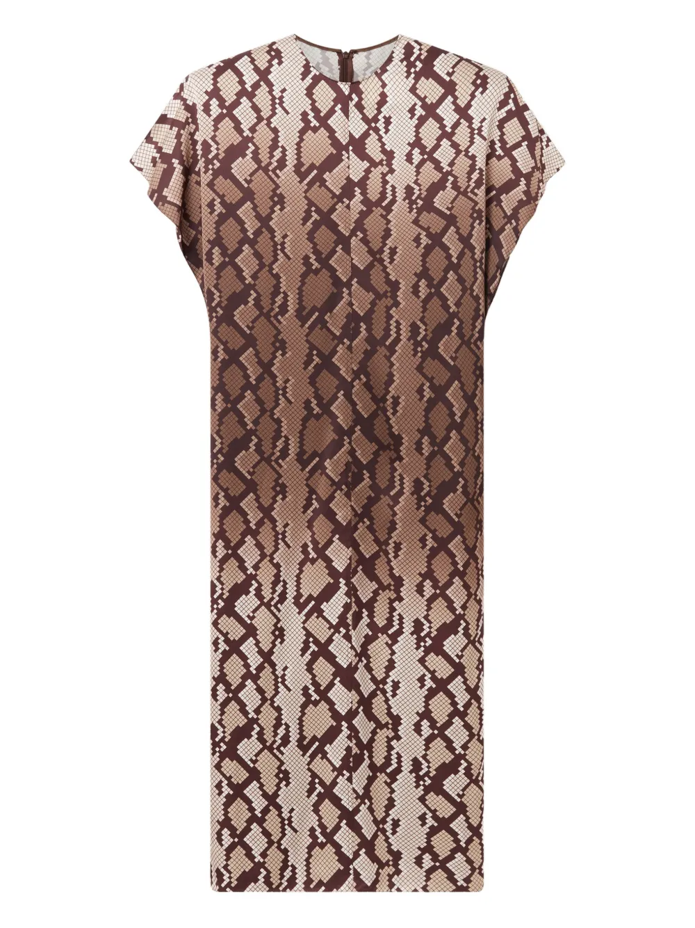 Stella McCartney Abito midi a maniche corte - Marrone