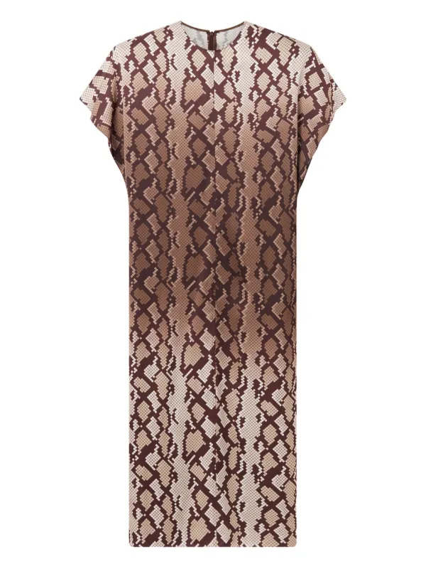 Stella McCartney Short-sleeve Midi Dress in Brown