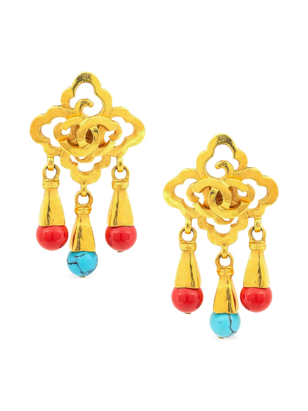 CHANEL Pre-Owned 1997 CC clip-on earrings - Oro