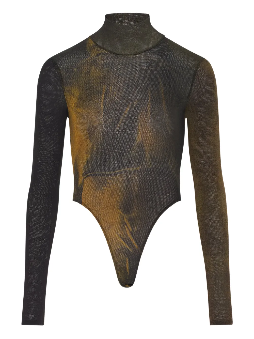 Jean Paul Gaultier open back printed body Zwart