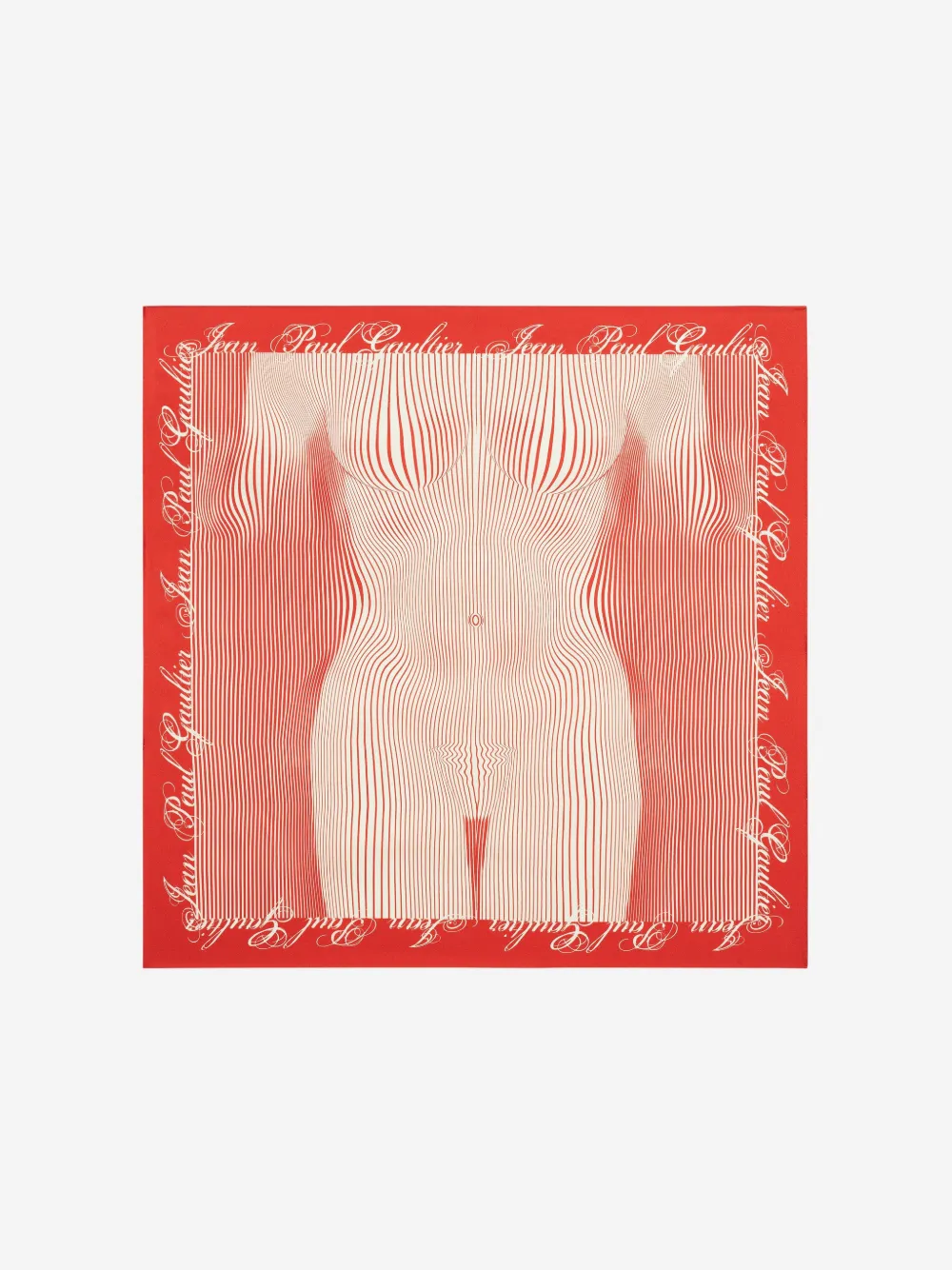 Jean Paul Gaultier pinstripe body morphing scarf - Rood