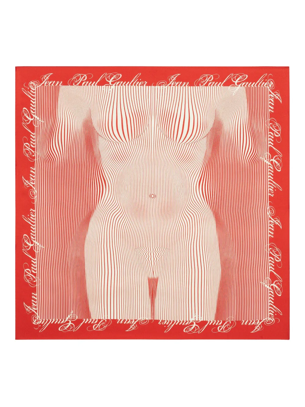 Jean Paul Gaultier Pinstripe Body Morphing Scarf In Red