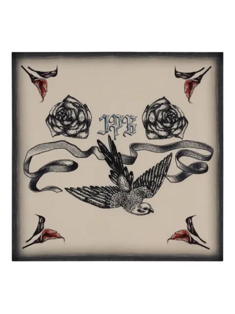 Jean Paul Gaultier bird tattoo print silk scarf