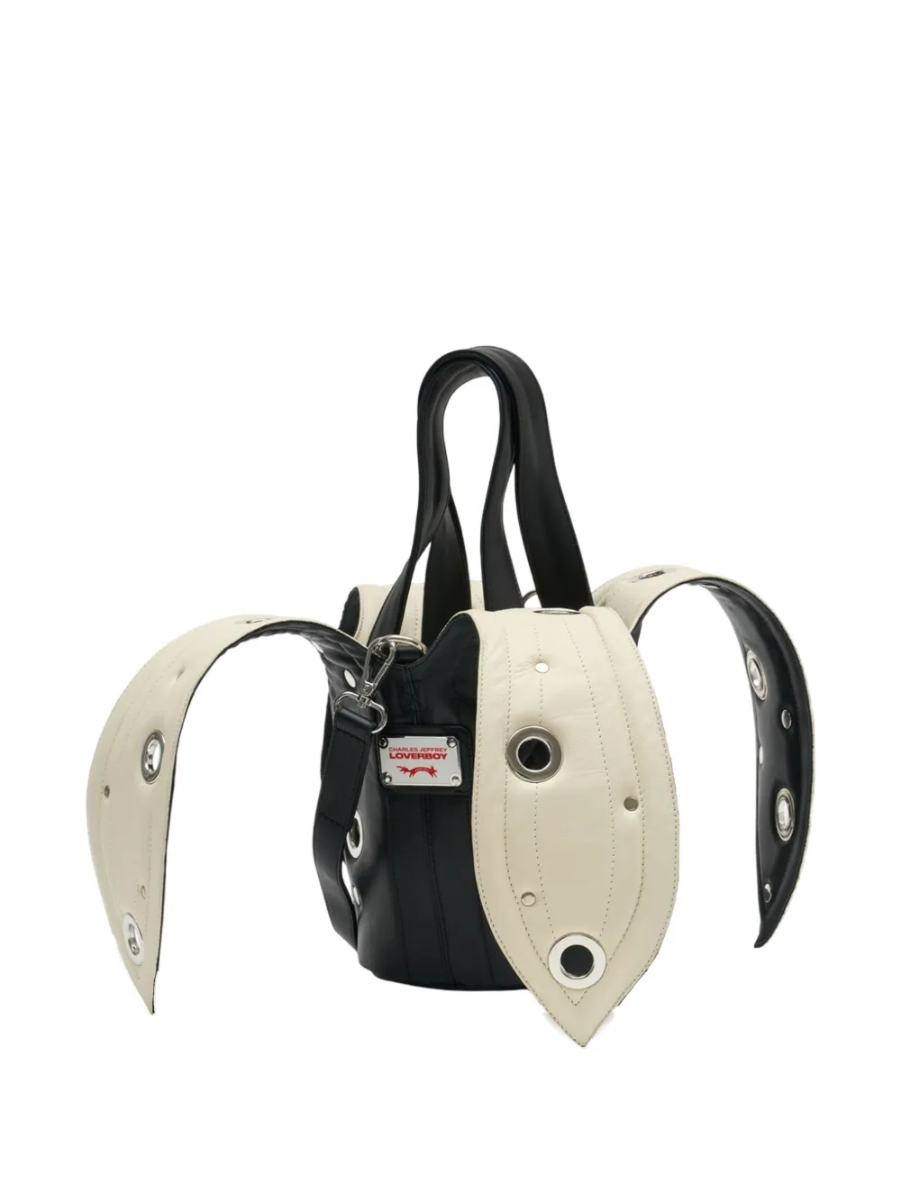 Charles Jeffrey Loverboy two-handle eyelet-detail tote bag - Zwart