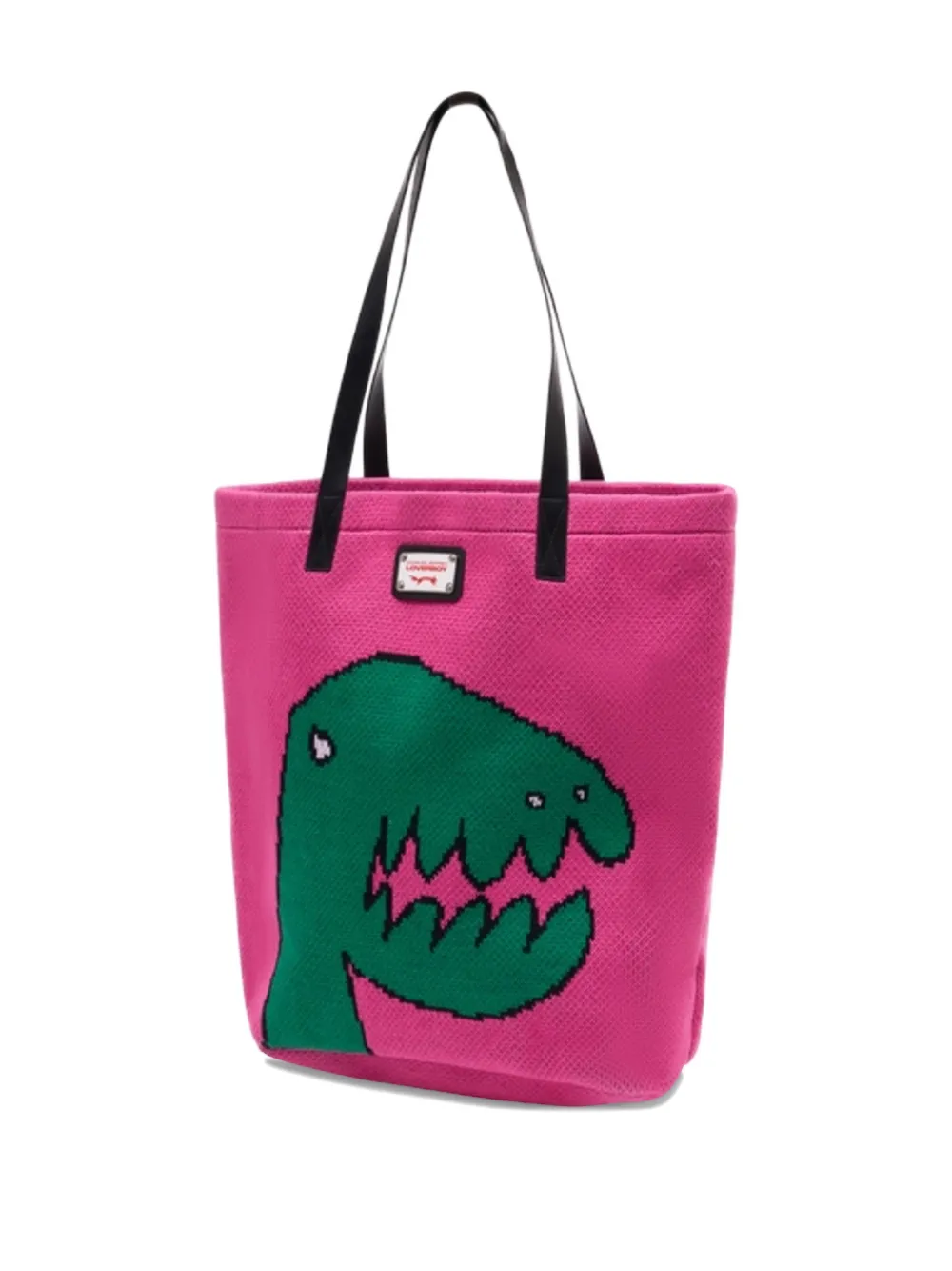 Charles Jeffrey Loverboy dinosaur-print tote bag - Roze