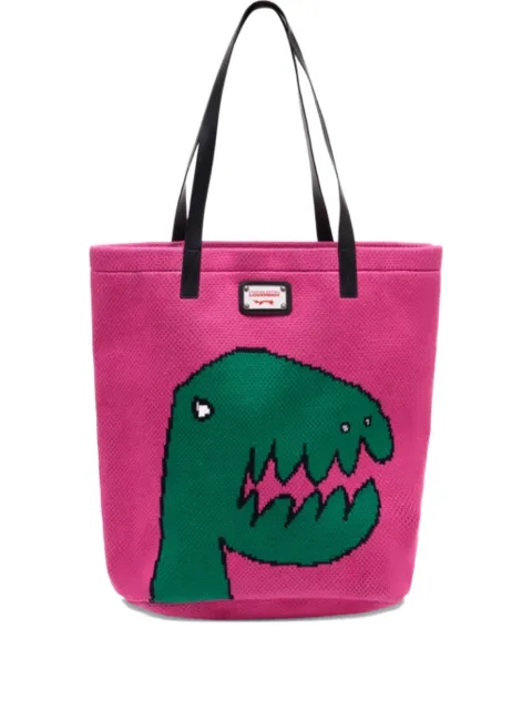 Charles Jeffrey Loverboy dinosaur-print tote bag
