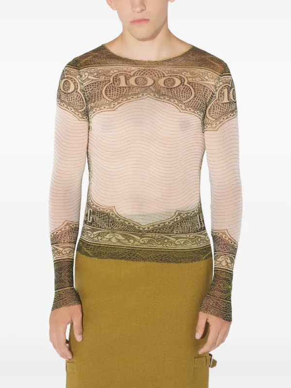 Jean Paul Gaultier long-sleeve Printed Top | Neutrals | FARFETCH JO