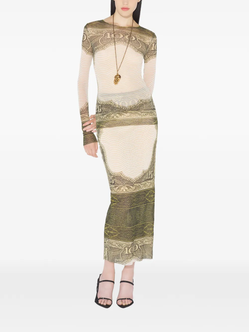 Jean Paul Gaultier long-sleeve printed top - Beige