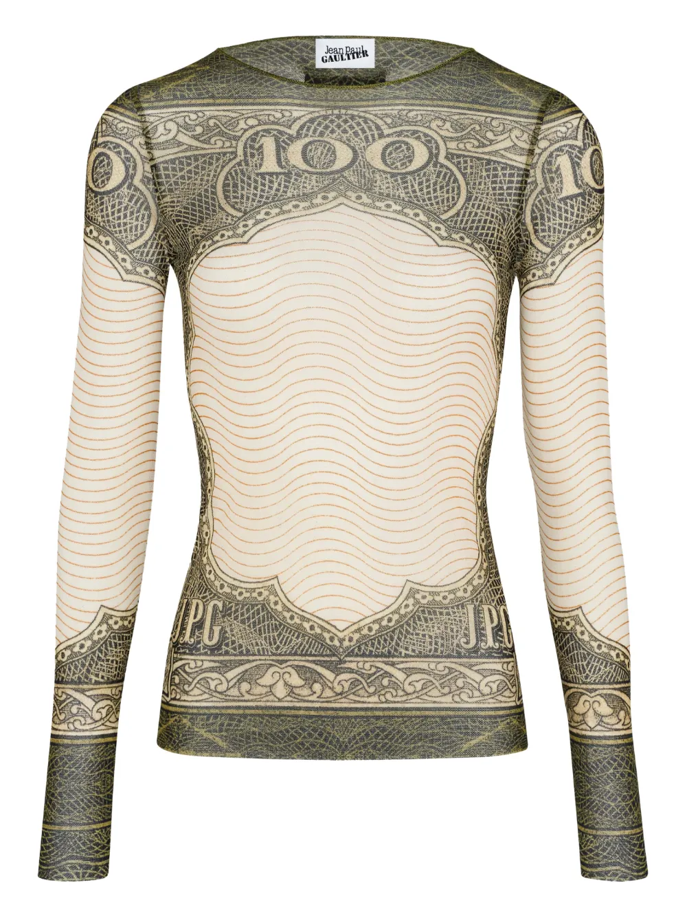 Jean Paul Gaultier long-sleeve printed top - Toni neutri
