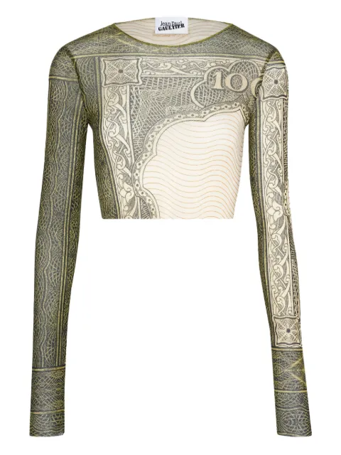 Jean Paul Gaultier long-sleeves printed crop top