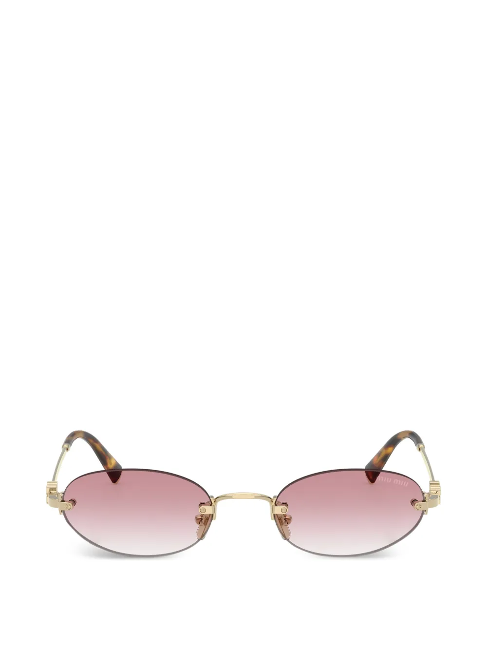 Miu Miu Eyewear Occhiali da sole ovali - Oro