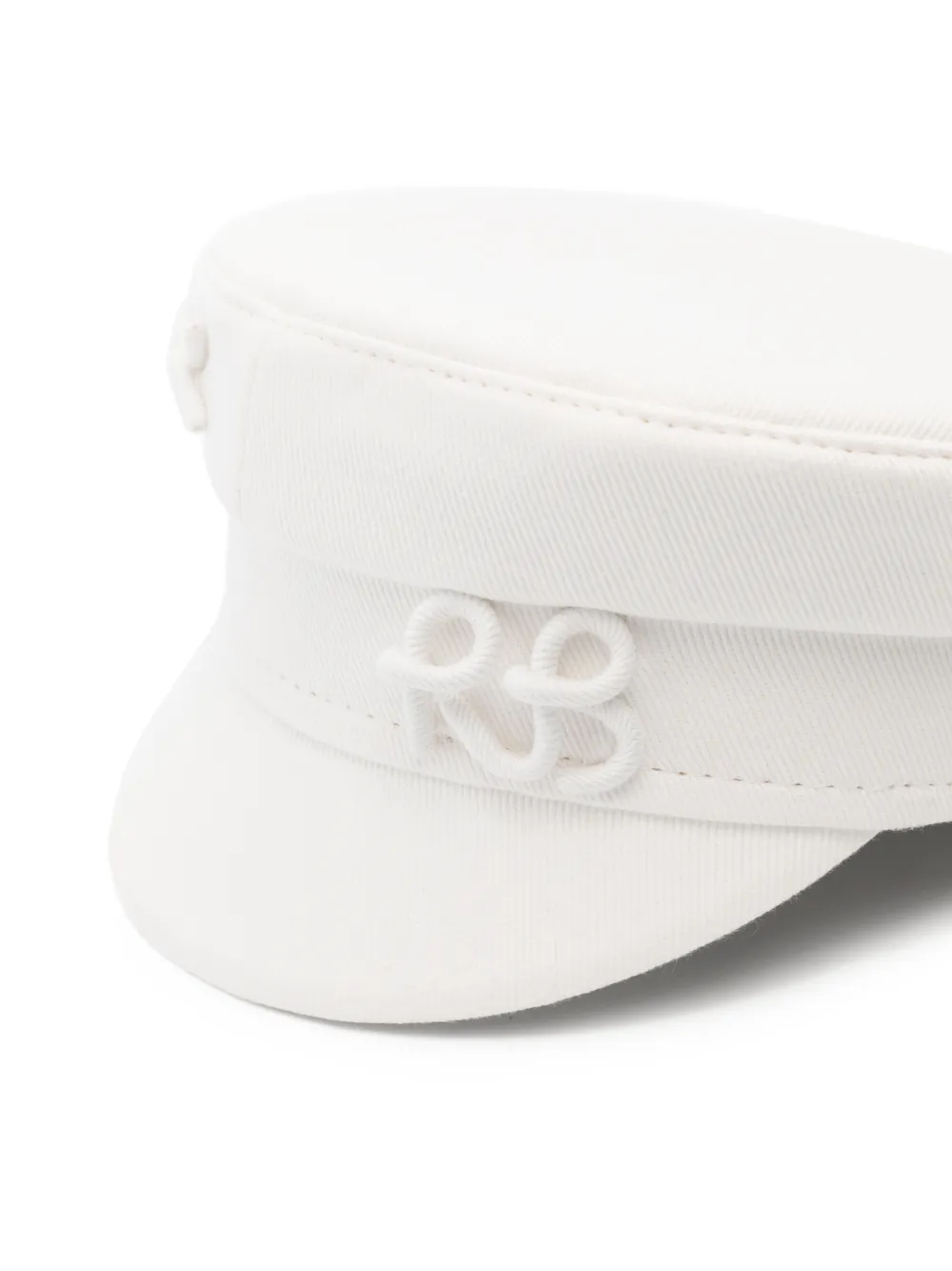 Ruslan Baginskiy monogram-embellished Baker Boy Cap | White | FARFETCH