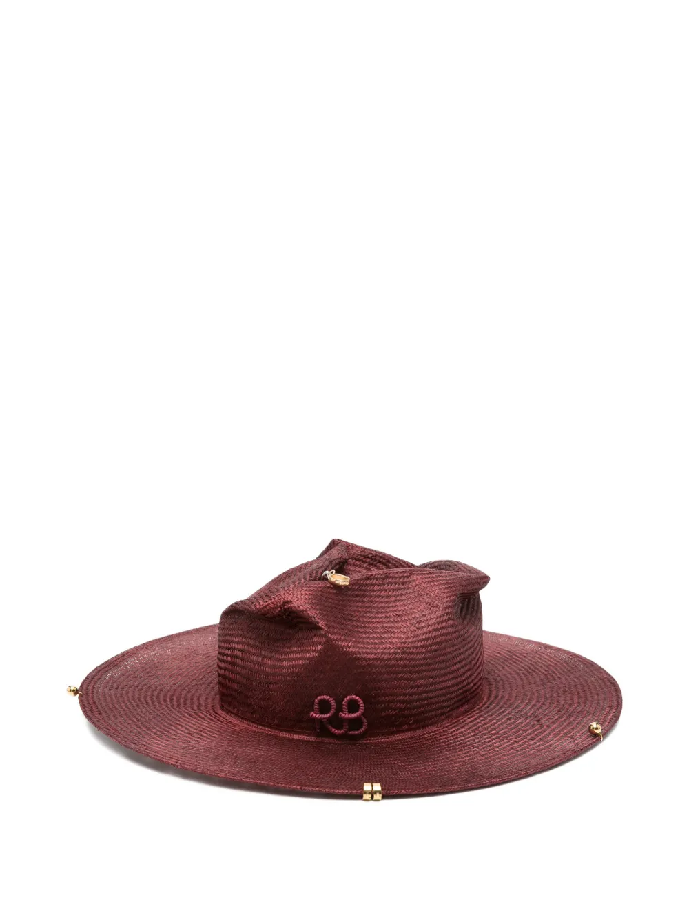 Ruslan Baginskiy chain-strap fedora hat - Rosso