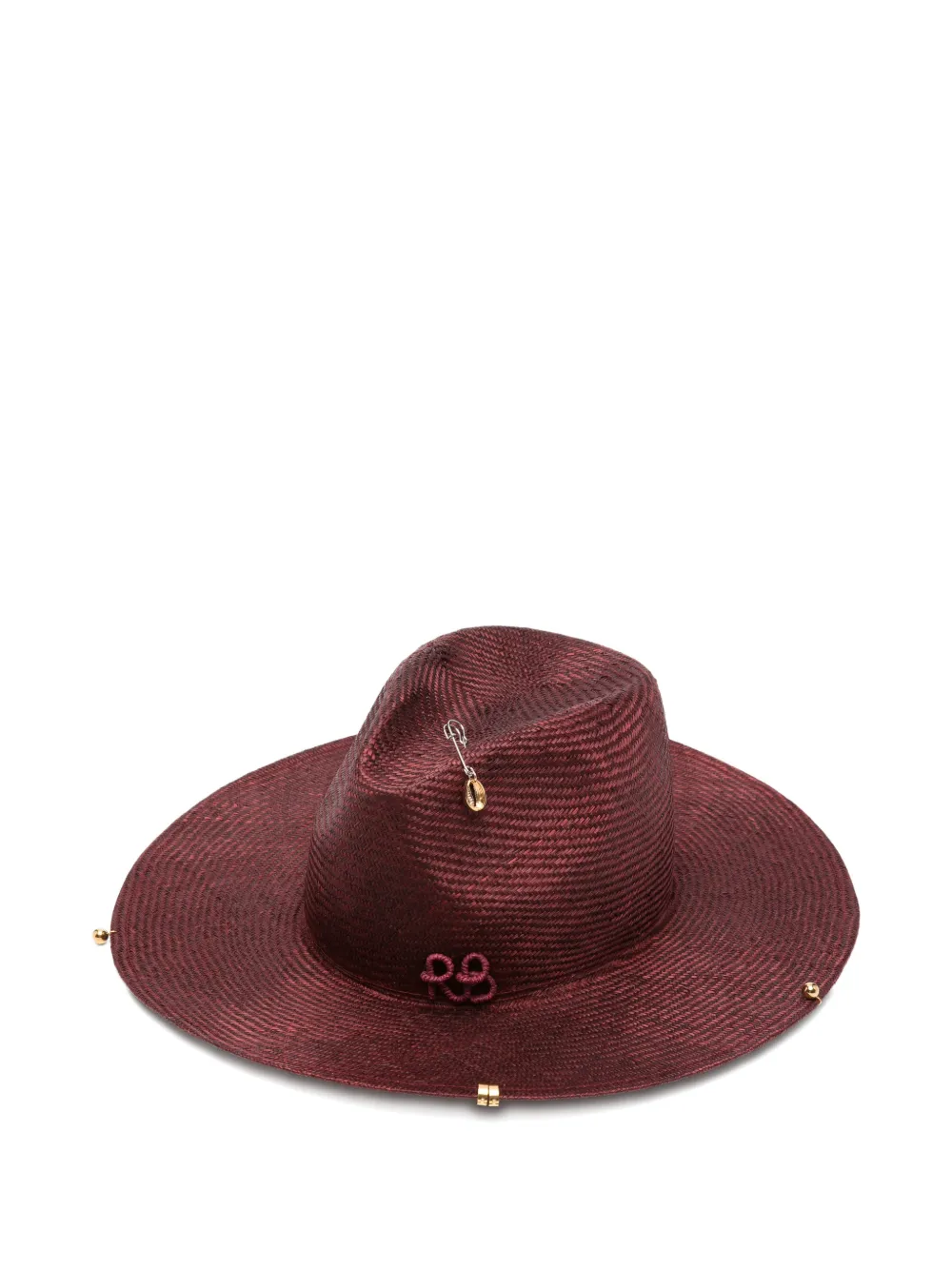 Ruslan Baginskiy chain-strap fedora hat - Rosso