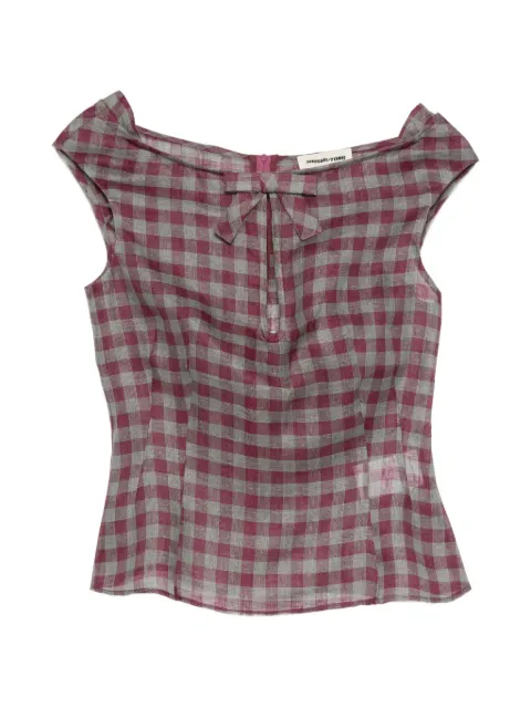 SHUSHU/TONG keyhole check blouse