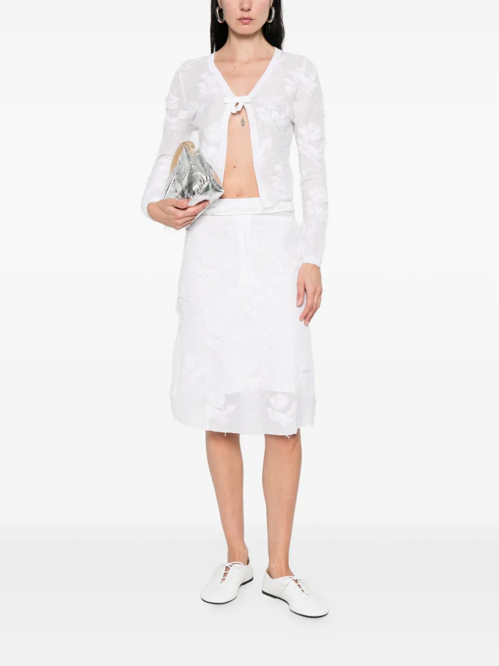  Shushu/tong Threadwork Knit Skirt - White 