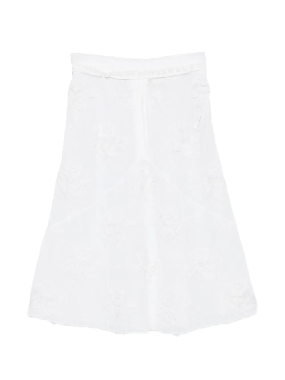 SHUSHU/TONG threadwork knit skirt - Bianco