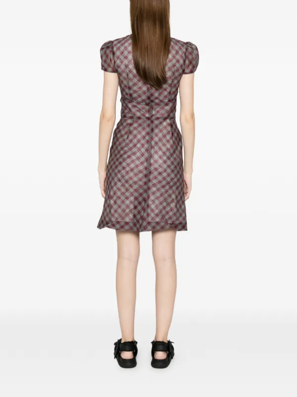 SHUSHU/TONG Plaid Mini Dress | Purple | FARFETCH ID