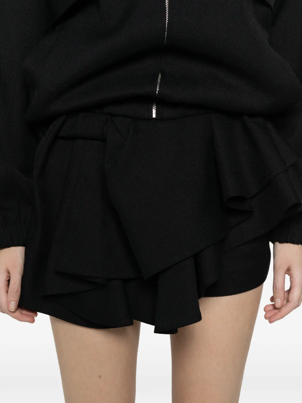 SHUSHU/TONG Asymmetrical Bow Ruffled Mini Skirt | Blue | FARFETCH