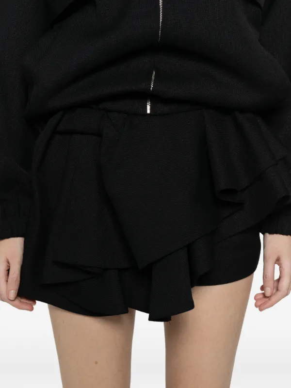 SHUSHU/TONG Asymmetrical Bow Ruffled Mini Skirt | Blue | FARFETCH